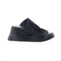 Rafe Womens Black Leather Slip On Platform Sandals Shoes