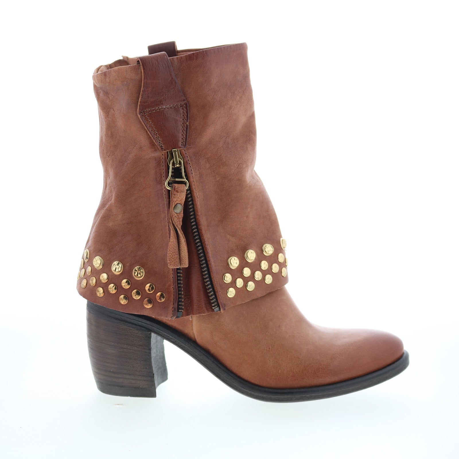 Rayne Womens Brown Leather Zipper Ankle & Booties Boots