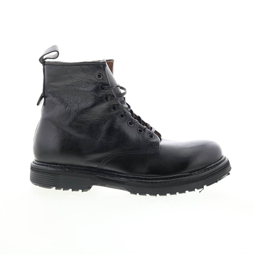 Renald Mens Black Leather Zipper Casual Dress Boots