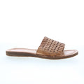 Rex Womens Brown Leather Slip On Slides Sandals Shoes