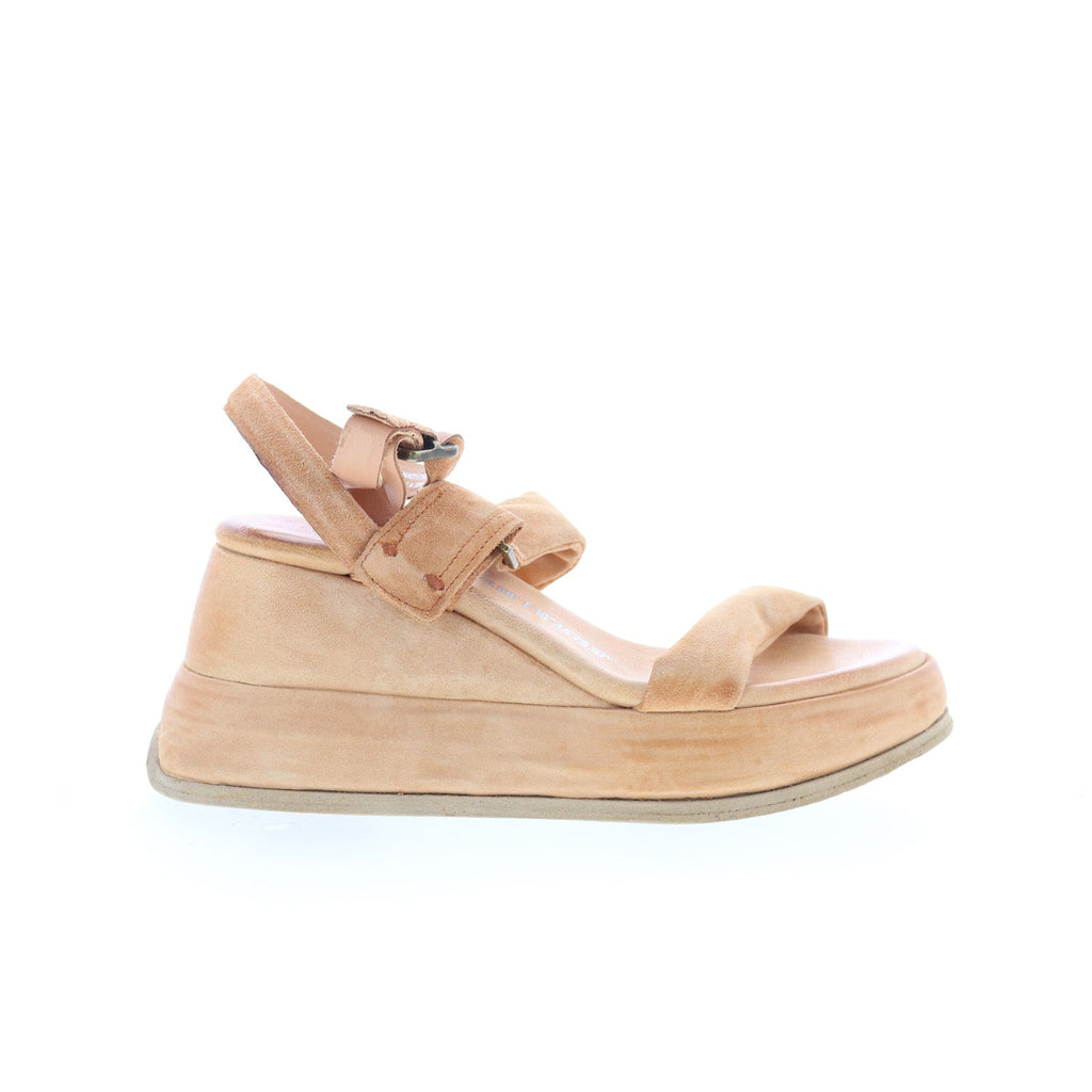 Rooney Womens Brown Suede Hook & Loop Platform Sandals Shoes