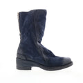 Saddler Womens Blue Leather Zipper Casual Dress Boots
