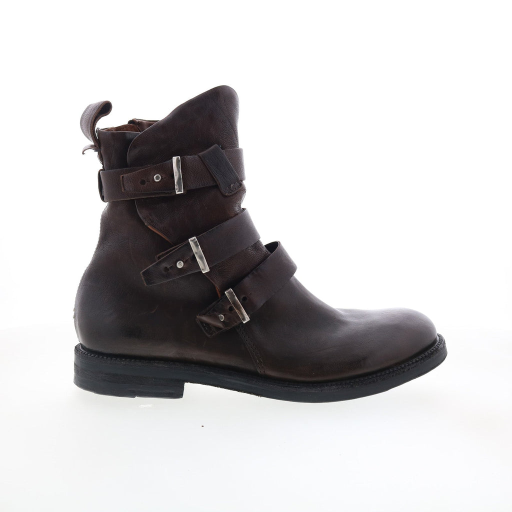 Samit Mens Brown Leather Zipper Casual Dress Boots