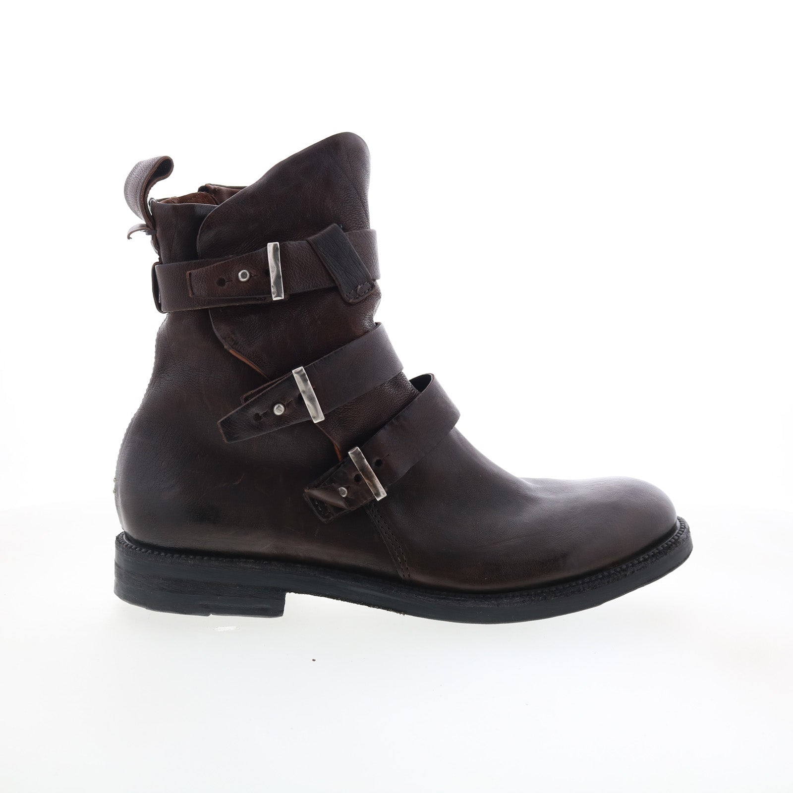 Samit Mens Brown Leather Zipper Casual Dress Boots