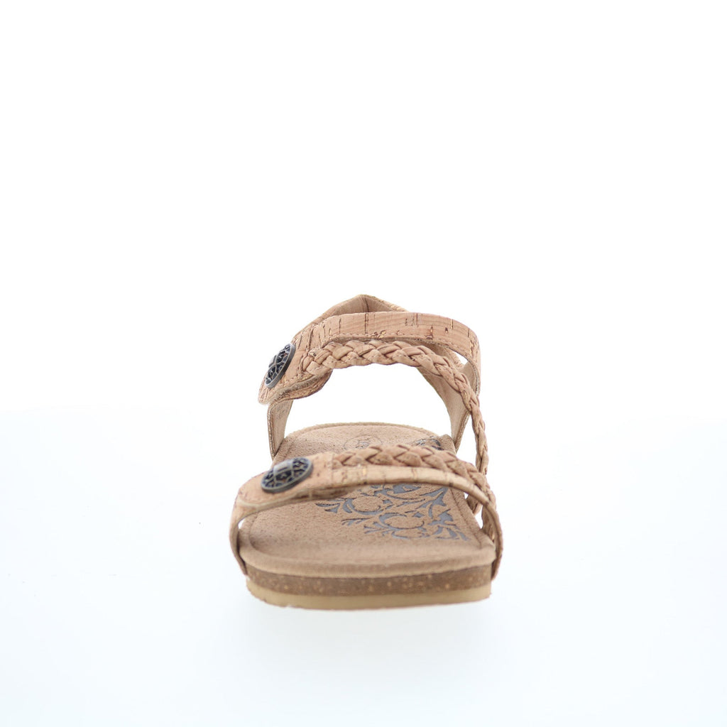 Aetrex Jillian Q Strap Braid SC364W Womens Brown Strap Sandals Shoes