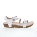 Aetrex Jillian Q Strap Braid SC453W Womens White Strap Sandals Shoes