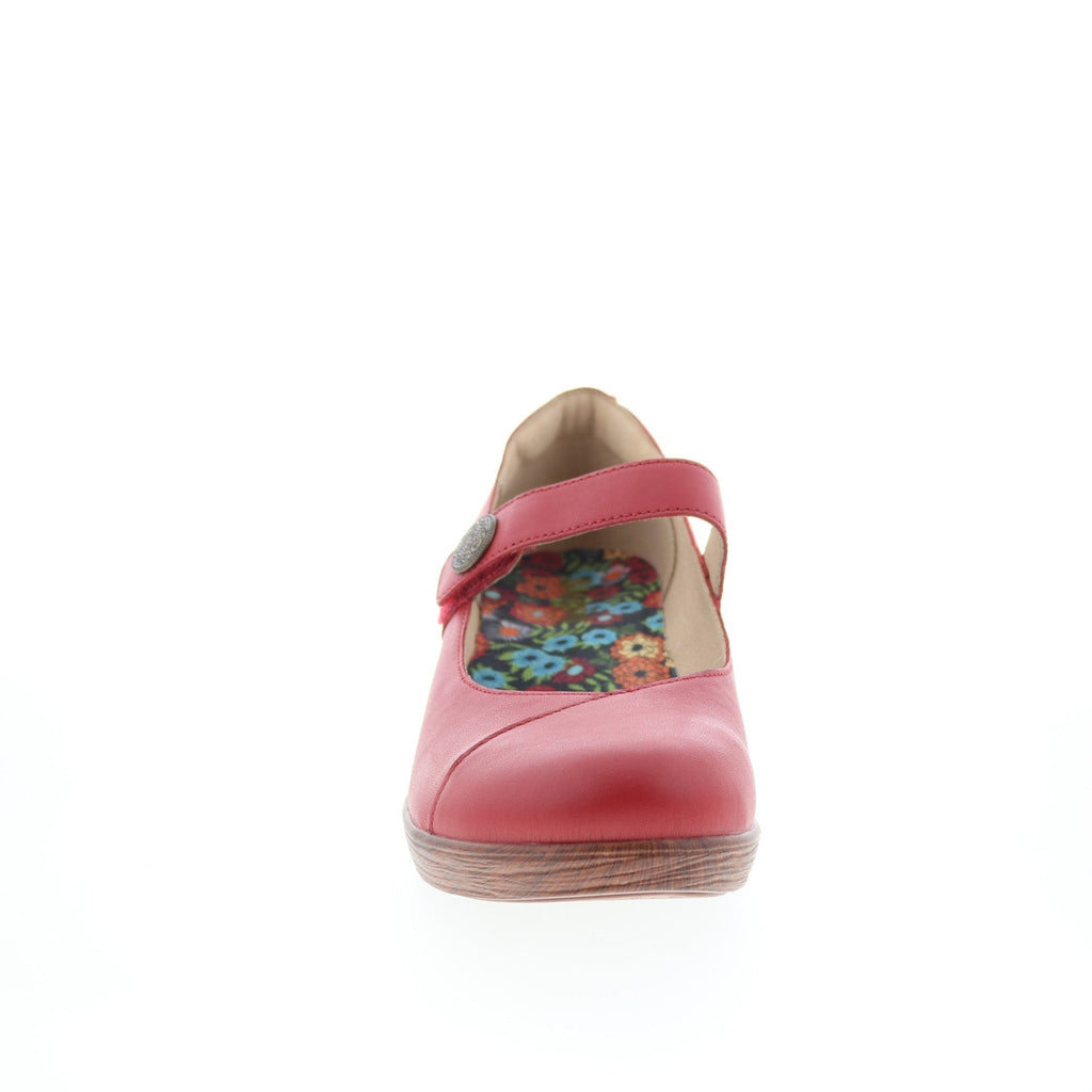 Alegria Sofi SOF-645 Womens Red Leather Strap Mary Jane Flats Shoes