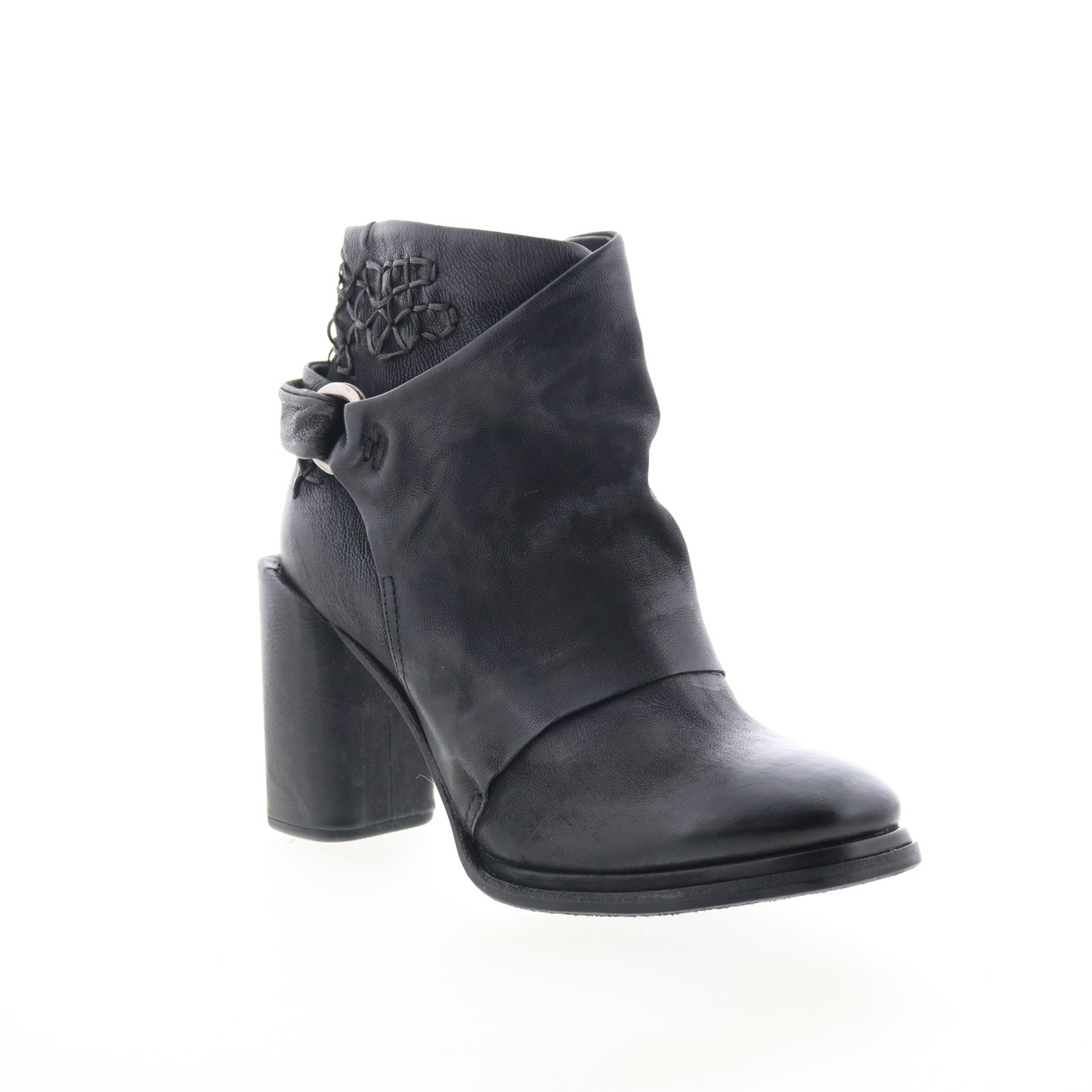Swanson Womens Black Leather Zipper Ankle & Booties Boots