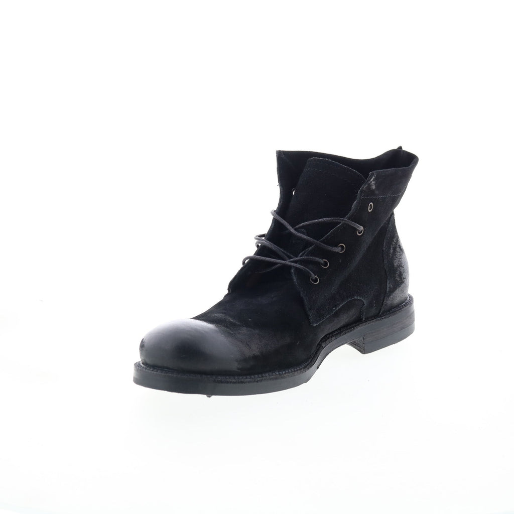 Sye Mens Black Leather Lace Up Casual Dress Boots