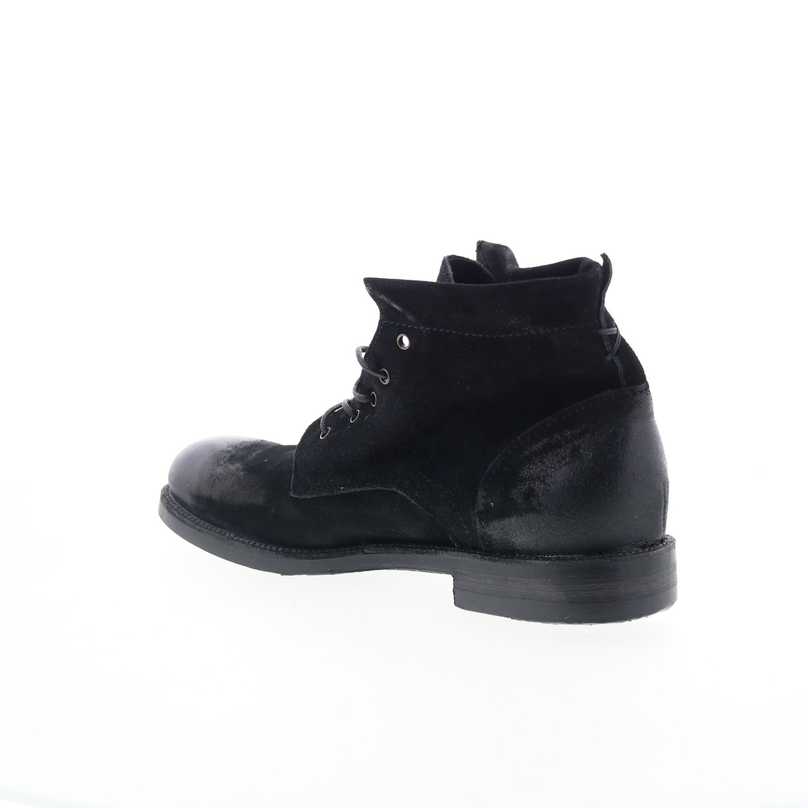 Sye Mens Black Leather Lace Up Casual Dress Boots