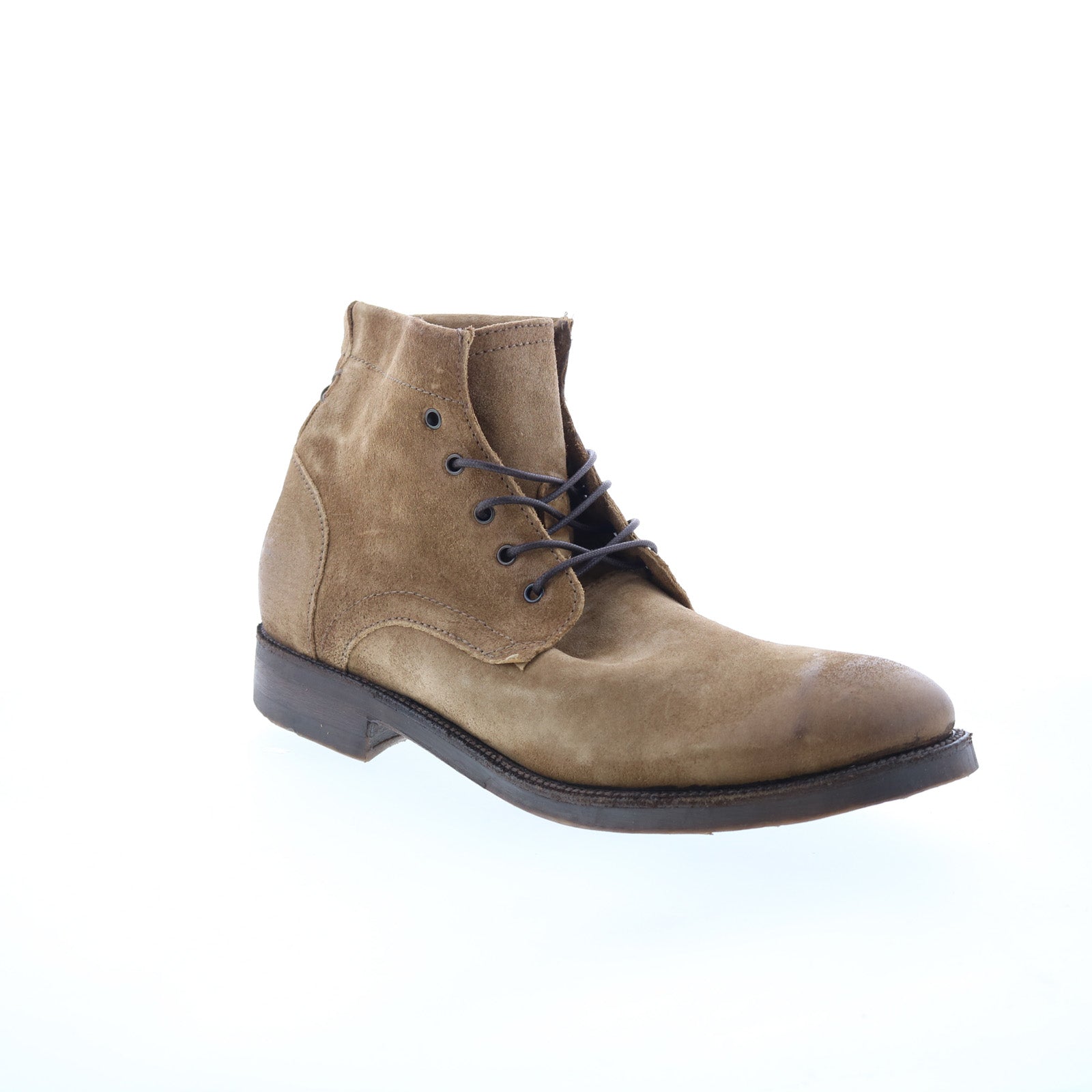 Sye Mens Brown Leather Lace Up Casual Dress Boots