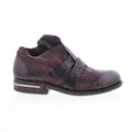 Tarek Womens Burgundy Leather Zipper Loafer Flats Shoes