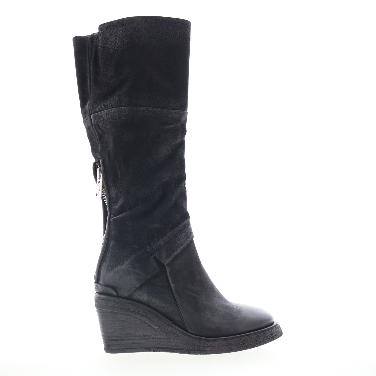 Templeton Womens Black Leather Zipper Casual Dress Boots