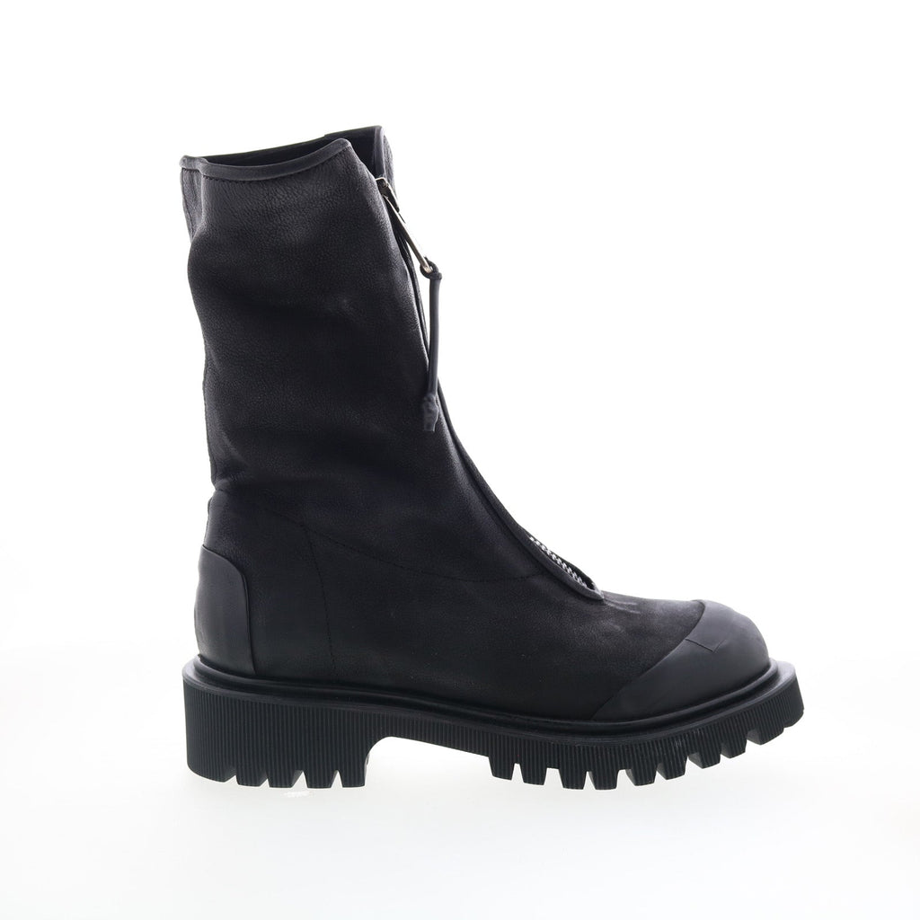 Tobie Womens Black Leather Zipper Casual Dress Boots