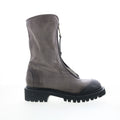 Tobie Womens Gray Leather Zipper Casual Dress Boots
