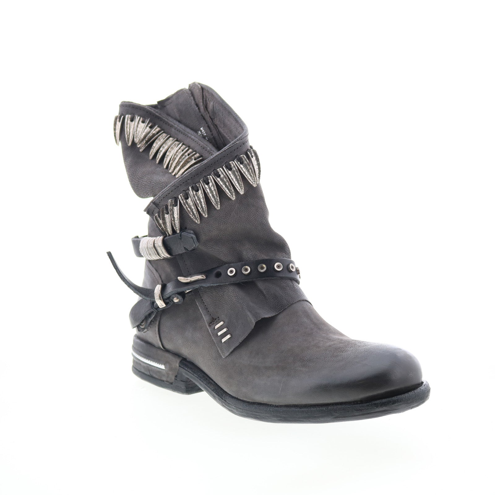 Tosh 516332-101-0001 Womens Gray Leather Zipper Casual Dress Boots