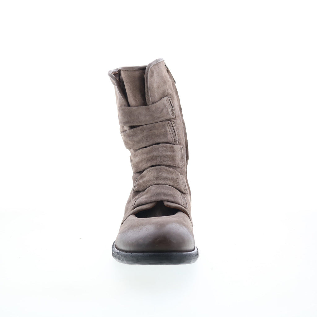 Traver Womens Gray Leather Zipper Casual Dress Boots