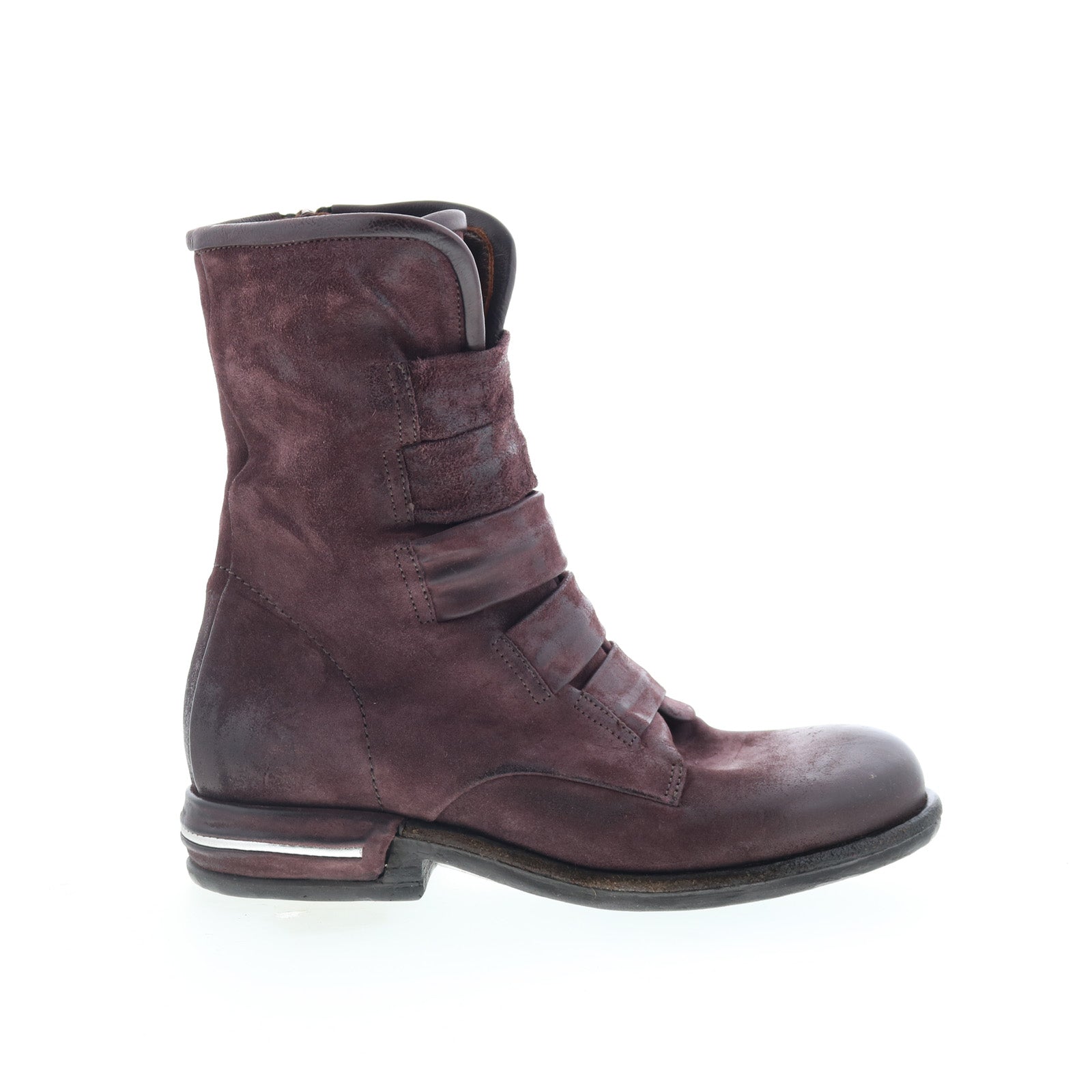 Traver Womens Burgundy Suede Zipper Casual Dress Boots