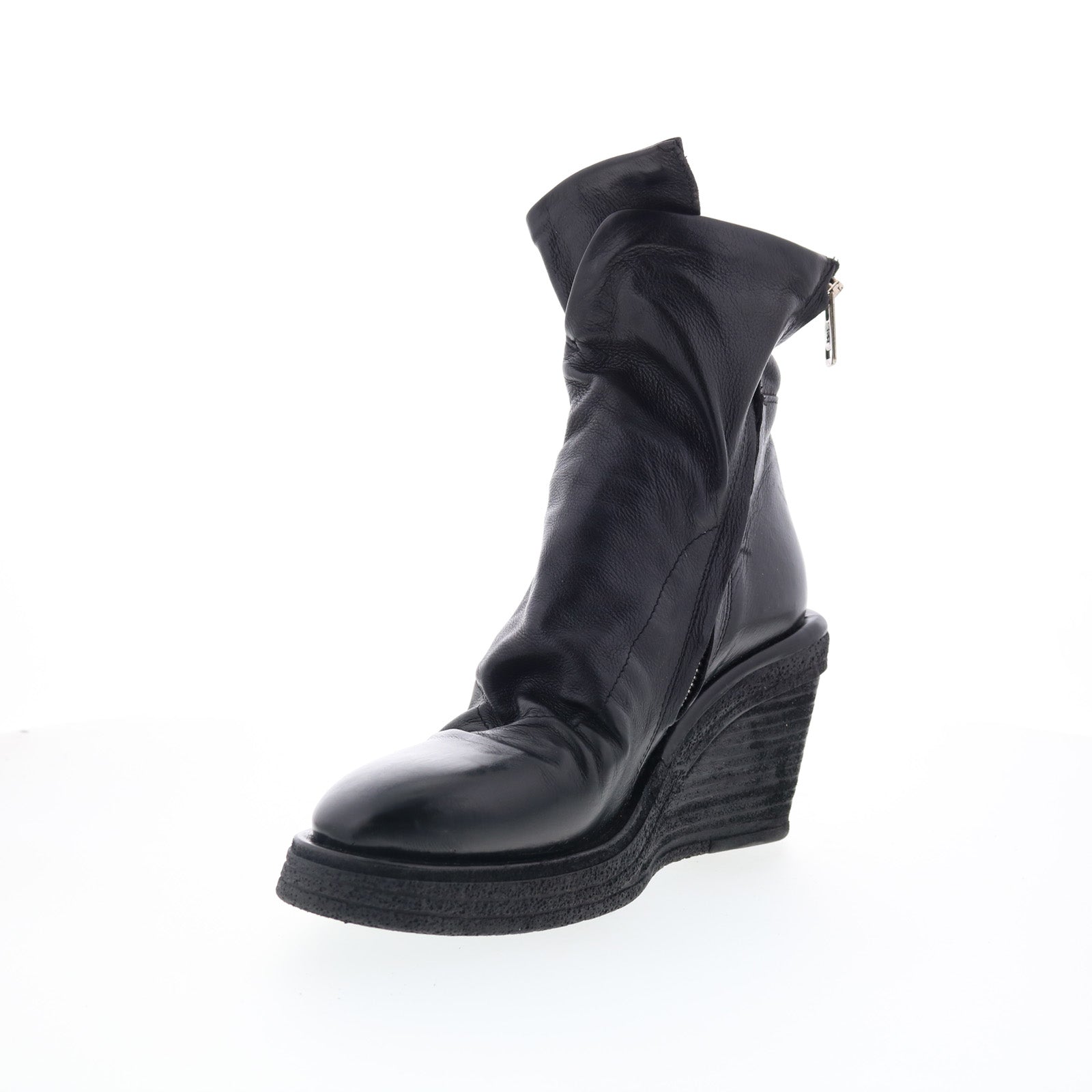 Tremont Womens Black Leather Zipper Casual Dress Boots