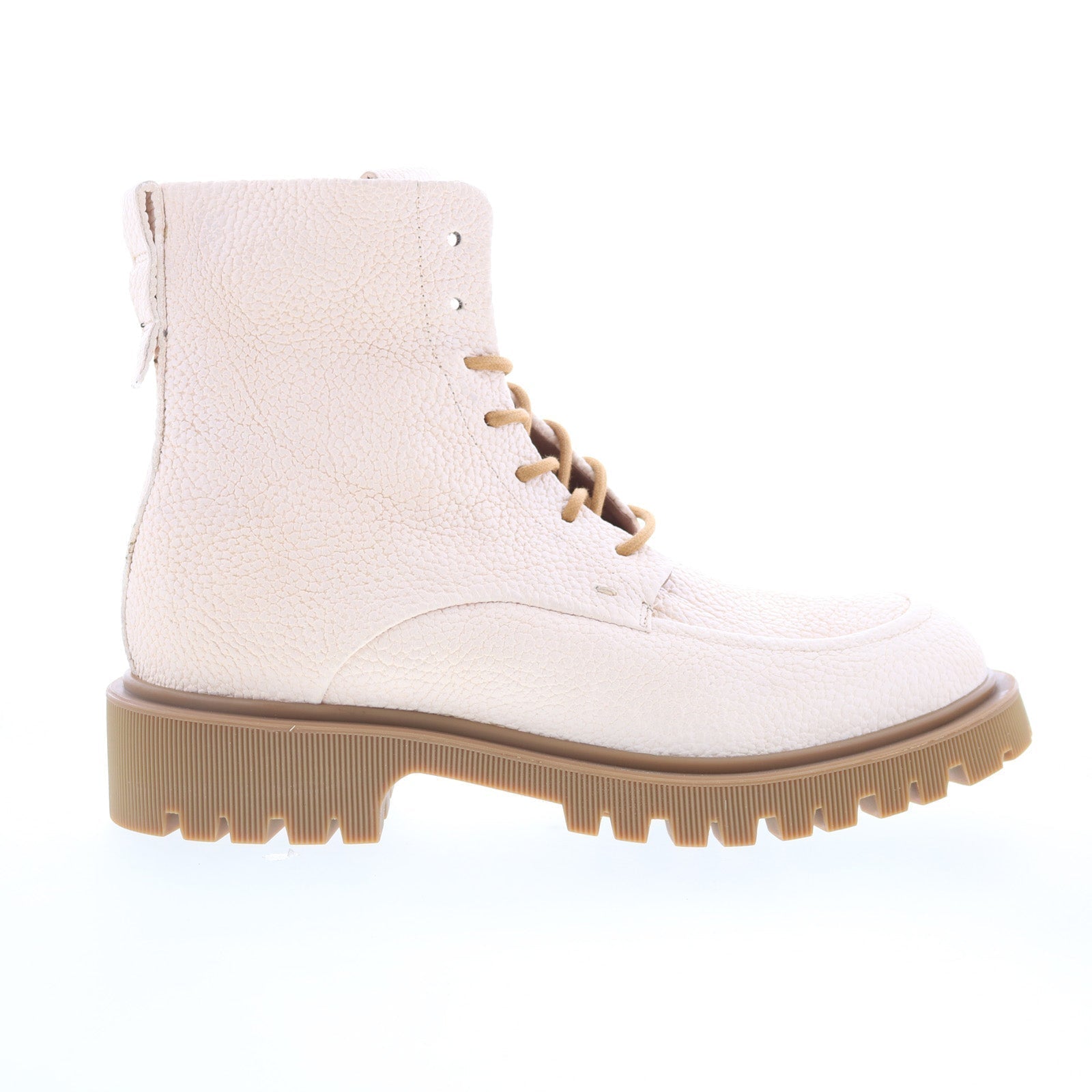 Truett Womens White Leather Lace Up Casual Dress Boots