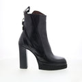Vale Womens Black Leather Zipper Ankle & Booties Boots