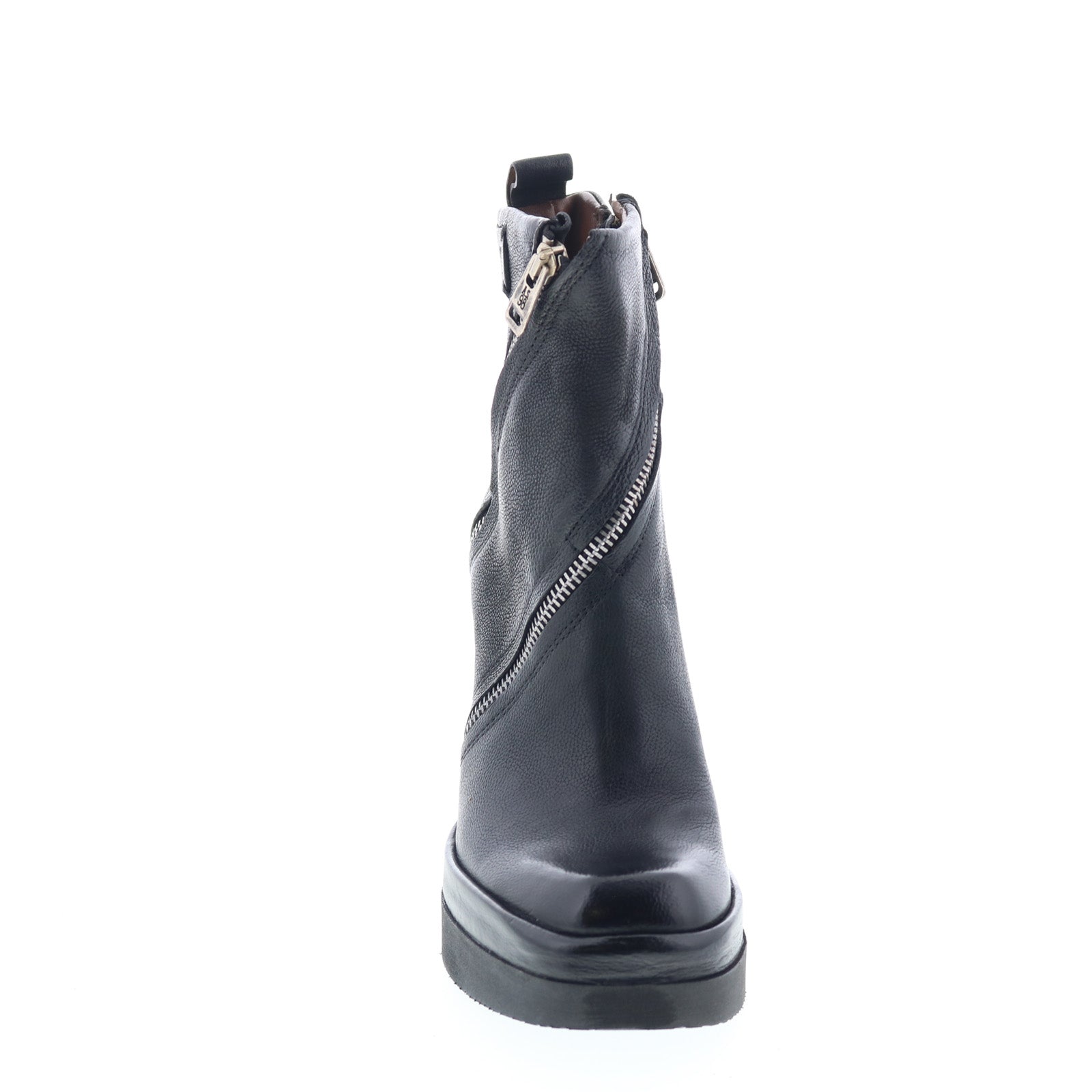 Velma Womens Black Leather Zipper Ankle & Booties Boots