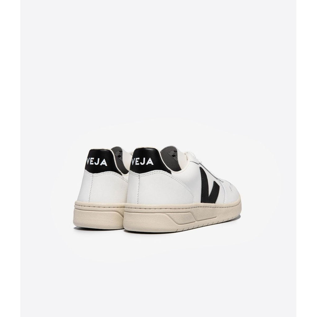 Women's V-10 Leather Sneaker in White Black