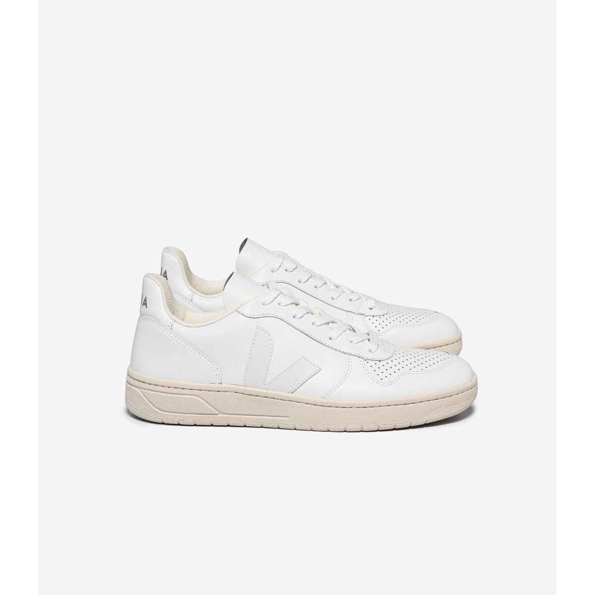 Men's V-10 Leather Sneaker in White