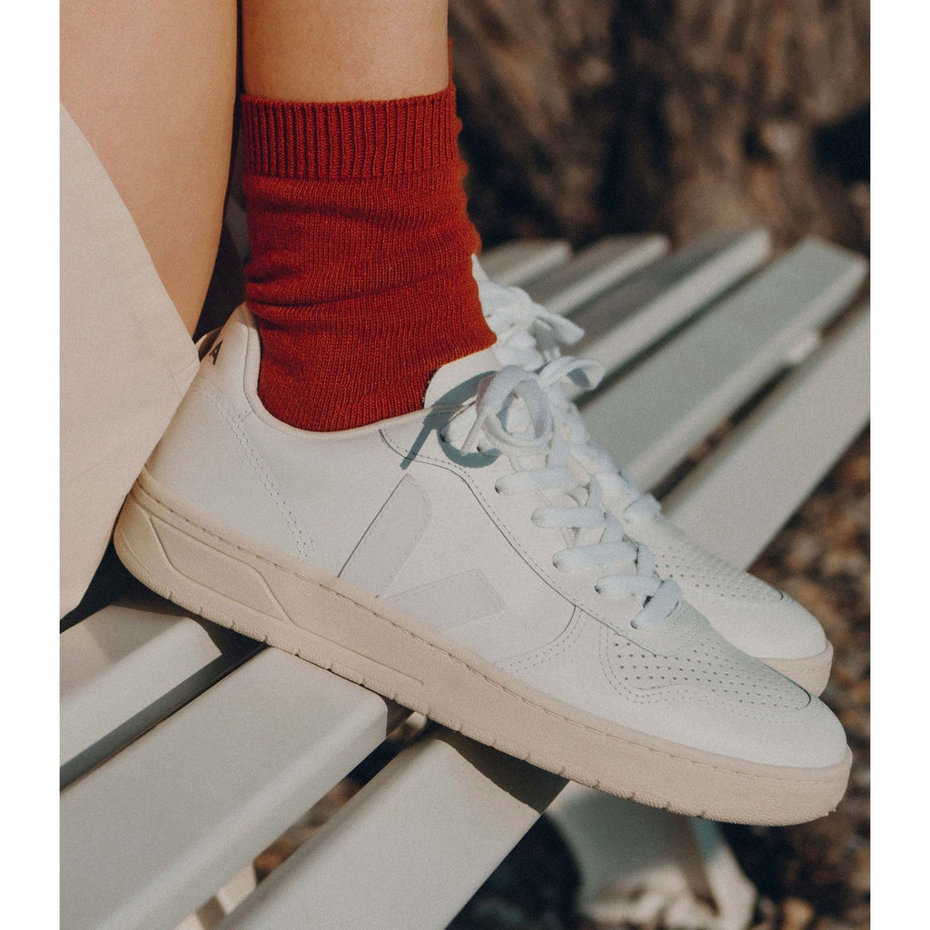 Women's V-10 Leather Sneaker in White